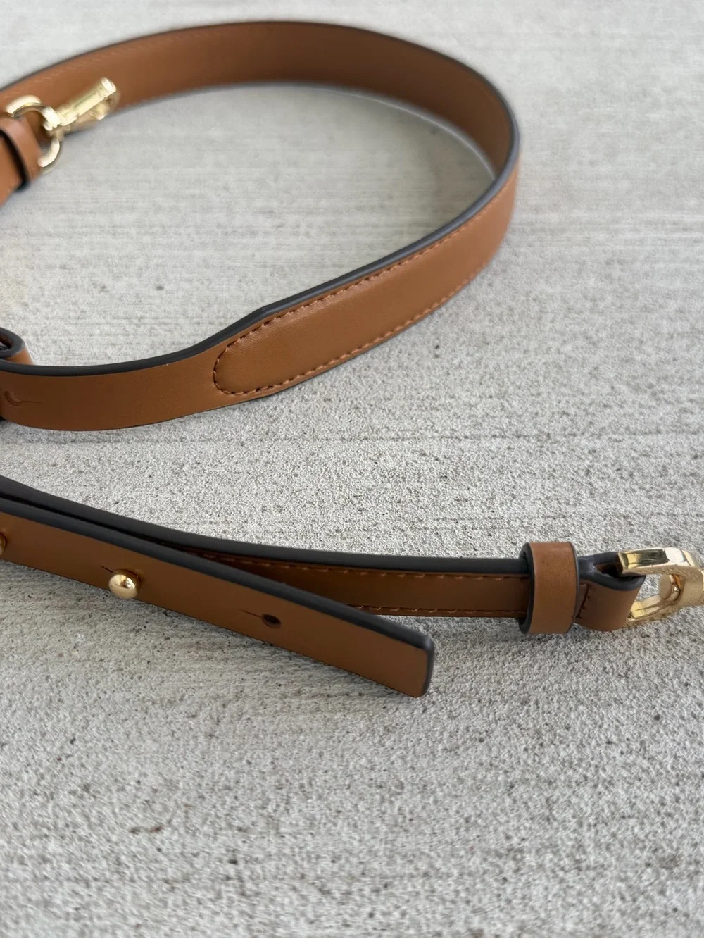 Michael Kors Adjustable Leather Shoulder Crossbody Replacement Strap Brown Gold